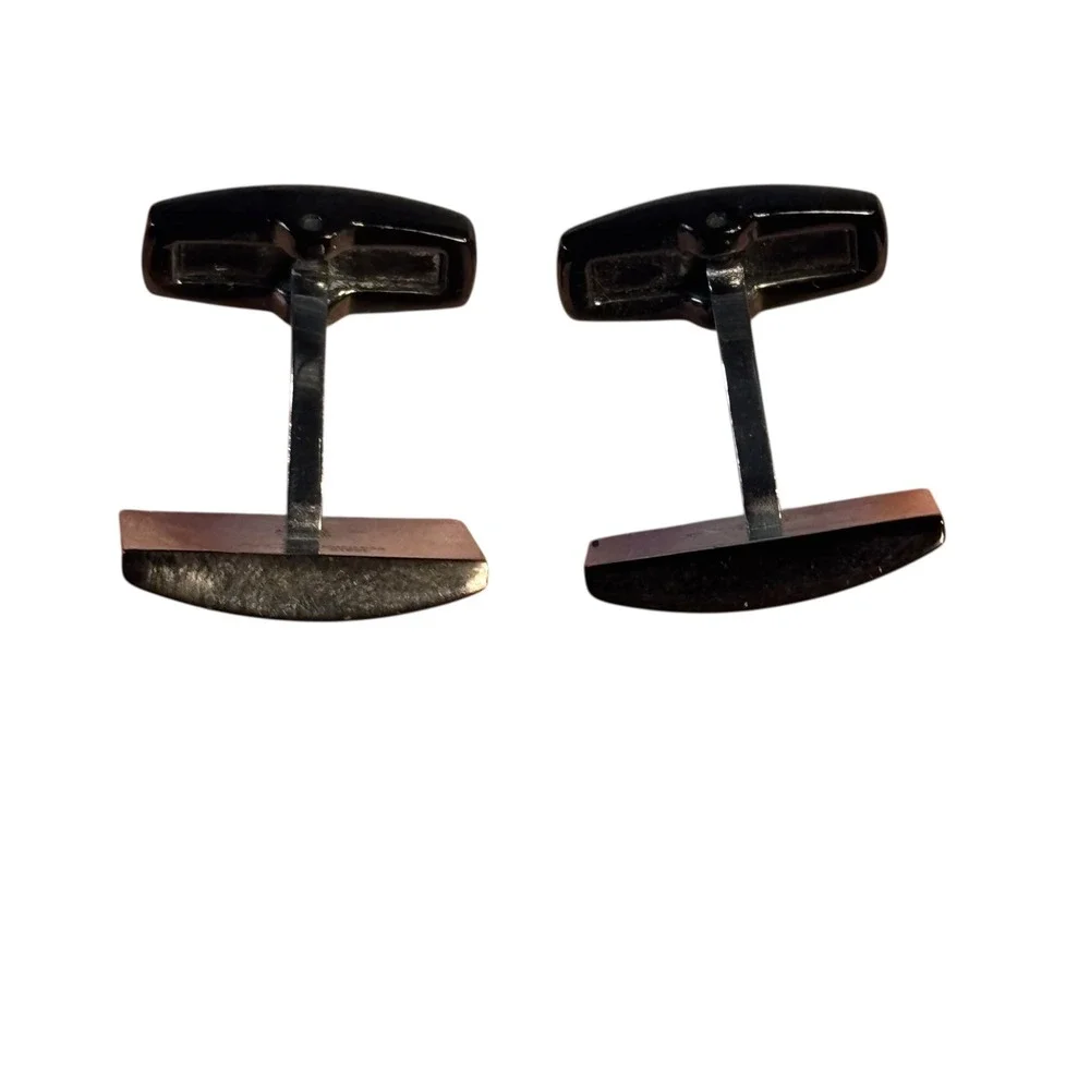 WCJ Stainless‎ Steel Black Onyx Mens Cufflinks Formal Business Dress Shirt